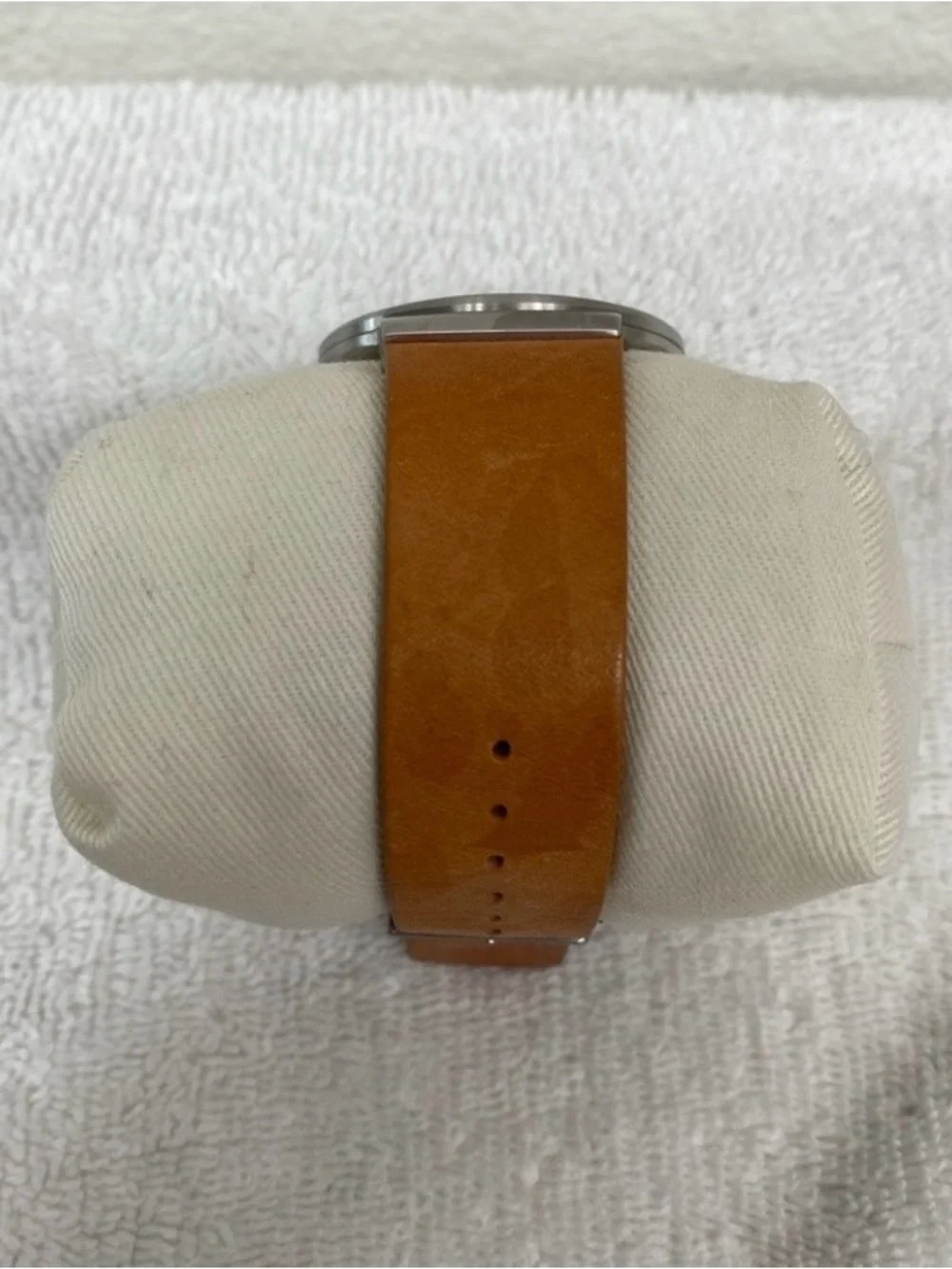 Skagen Men's Cognac Leather Ancher Gray Stainless Steel Adjustable Watch Classic